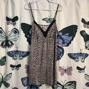 George Animal Print Dress with Lace Detail